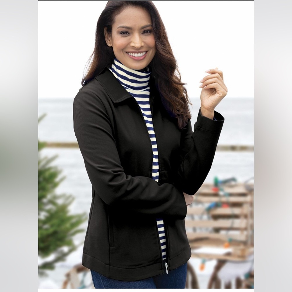 Appleseed Black FlexKnit 6-Pocket Jacket Size Large NWOT